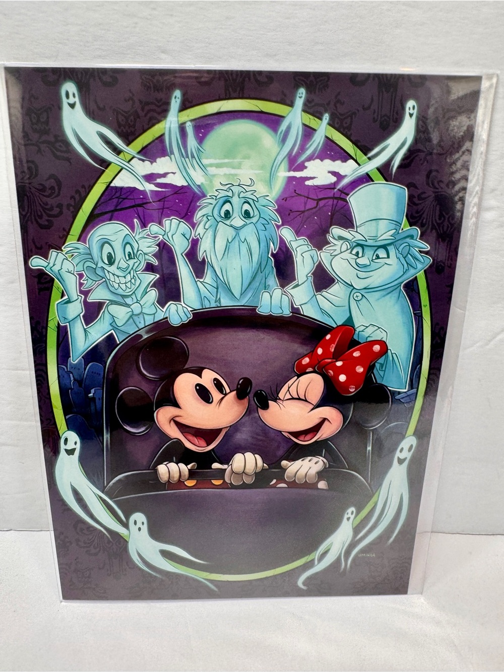 Disney artist postcard “Ghostly Getaway" by artist Christopher Uminga. 5x7”